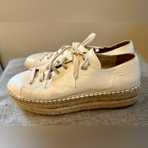 Prada platform espadrille leather sneakers. - Picture 6 of 13